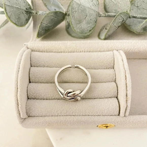 925 Sterling Silver Knot Ring Stackable Ring Dainty Ring Band Twist Ring - Picture 6 of 11